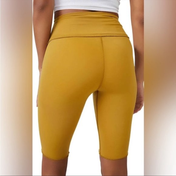 NWT Free People FP Movement Small Heart Rate Shorts in color Alchemy Gold - Picture 2 of 5